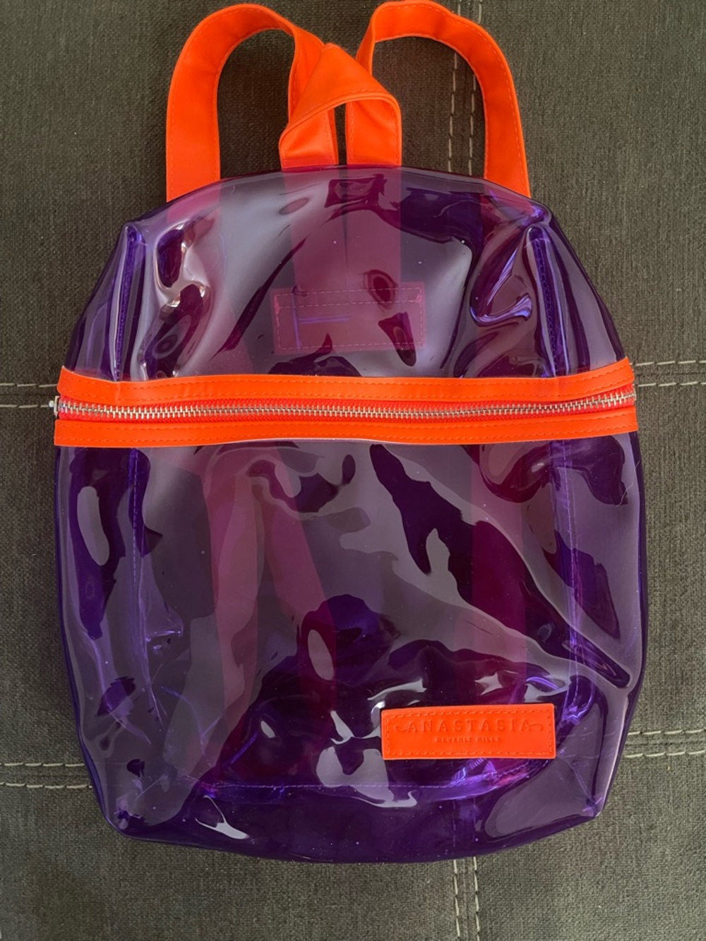 Anastasia Beverly Hills Purple Clear Backpack with Orange Accents